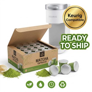 Coconut Flavored Matcha Capsules Compatible With <b>Coffee</b> <b>Machine</b> Organic <b>Green</b> Tea Pods Hot Cold Drinkable Private Label - Product Image 1