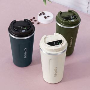 แก้วกาแฟสุญญากาศสแตนเลสแบบมีจอแสดงอุณหภูมิ LED ขนาด 380 มล. 510 มล. พร้อมโลโก้สั่งทำพิเศษ - Product Image 1