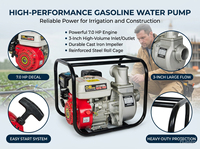 Pompe à eau à essence / essence WP30 3 pouces 170F Moteur 7cv