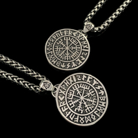 Nordique Viking Vegvisir Pendentif En Acier Inoxydable Mythologique Rune pour Hommes Collier Rue Hip Hop Bijoux pour Mariages
