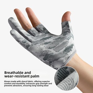 Gants de pêche unisexes à trois doigts, respirants, antidérapants, pour la pêche à la ligne, le cyclisme, le kayak, les activités de plein air - Product Image 3