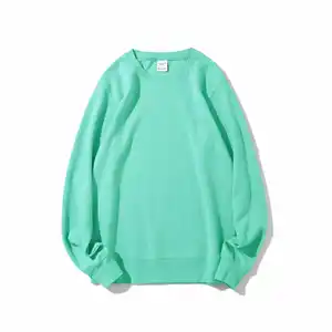 300GSM hochwertige Vintage OEM französischer Terry-Pullover einfarbig gefärbt einfarbig bedruckt 100% Baumwolle bedruckt individueller Rundhalsausschnitt Sweatshirt