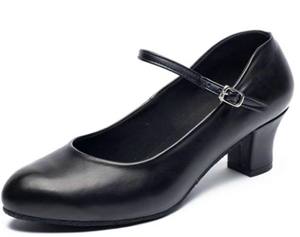 Zapatos <span class=keywords><strong>de</strong></span> Baile Latino Negros <span class=keywords><strong>de</strong></span> Tacón Medio, Zapatos <span class=keywords><strong>de</strong></span> Baile <span class=keywords><strong>de</strong></span> <span class=keywords><strong>Tango</strong></span> Modernos <span class=keywords><strong>de</strong></span> Cuero Genuino con Suela Cuadrada, Zapatos <span class=keywords><strong>de</strong></span> Baile <span class=keywords><strong>de</strong></span> Jazz con Suela Suave - Product Image 1