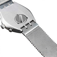 Stok Grosir Tersedia untuk Jam Tangan Swatch dengan Tali Baja Tahan Karat Milanese Mesh Baru 17-19mm Gesper Lipat untuk Pria Wanita
