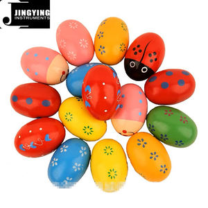 2024 musica Jingying educazione precoce <span class=keywords><strong>strumento</strong></span> musicale, cartone animato in legno colorato Egg <span class=keywords><strong>Shakers</strong></span> Orff bambini strumenti ritmici - Product Image 1
