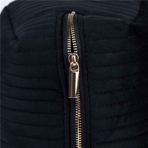 High Quality Custom Logo Travel Toiletry Storage <b>Bag</b> <b>Large</b> Capacity Pillow Striped Velvet Makeup Pouch <b>Cosmetic</b> <b>Bag</b> - Product Image 5