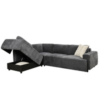 Canapé-lit convertible en tissu, design européen moderne, écologique, en forme de L, grand rangement confortable pour salon - Offre Spéciale