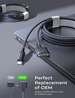 Cable de Carga Magnético LISEN PD 3.1, Cable de Alimentación Rápida de 140 W, Cable Magnético USB C Trenzado para MacBook Pro de 16 Pulgadas, Air M2 M3, Laptop