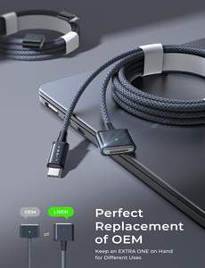 Câble de charge magnétique LISEN PD 3.1 140W, cordon d'alimentation rapide tressé USB C magnétique pour <span class=keywords><strong>MacBook</strong></span> Pro 16 pouces <span class=keywords><strong>Air</strong></span> M2 M3 Laptop - Product Image 2