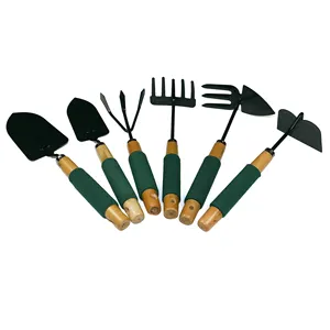 Six-piece Suit Eco Friendly Wooden Handles Succulent Mini Gardening Tools for Transplant Vegetable Seedlings