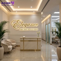 Enseigne murale LED rétroéclairée en acier inoxydable 3D personnalisée, étanche IP65, multicolore, signalétique commerciale pour la décoration des magasins et des bureaux
