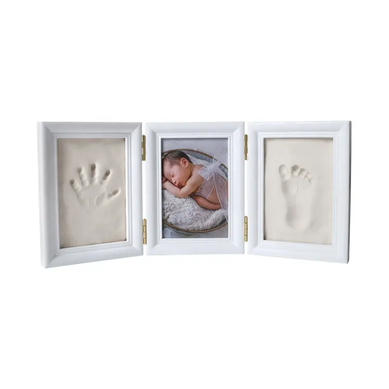 Baby Hand And Footprint Photo Frame Kit For New Mom Nursery Decor Christmas Baby Gift