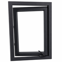 Ventana Abatible de Aluminio con Manivela, Vidrio Templado de Doble Panel Insonorizado, Diseño Moderno para Uso Doméstico