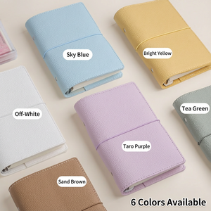 Carnet de notes en cuir de luxe avec reliure métallique et emballage cadeau élégant pour promotions, format A6 - Product Image 3