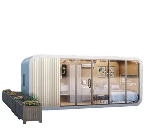 2024 하이 퀄리티 그린 에너지 하우스 비치 빌라 모바일 조립식 공간 캡슐 하우스 리조트 화장실 애플 캐빈 레스토랑 조립식
