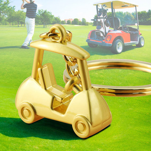<span class=keywords><strong>Gold</strong></span> & Silber Kreativer Golfplatz-Auto-Anhänger Schlüsselanhänger <span class=keywords><strong>3D</strong></span>-Simulation Tourbus-Schlüsselring Golf-Sport Geschäftsgeschenke - Product Image 3