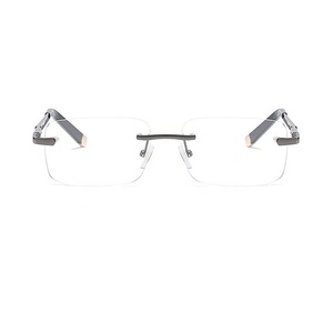 Hợp thời trang nam Slim Titanium kính quang học khung cao cấp Thiết kế màu Bình Phương Kính đọc sách với vít - Product Image 2
