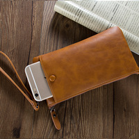Baellerry dompet tangan pria, tas koin kulit kasual modis