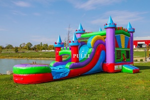Inflatable công viên giải trí thiết kế mới cô gái Inflatable lâu đài <span class=keywords><strong>bouncy</strong></span> Combo Vua Inflatable Combo trượt với nhảy lâu đài - Product Image 4