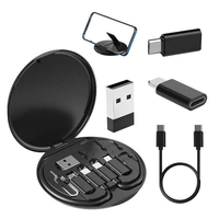 Kit de Adaptador de Carga para Teléfono 6 en 1 Portátil, Cable USB Tipo C de 0.2M con Funda de Nailon, Cargador de Viaje USB OTG para Teléfono Móvil