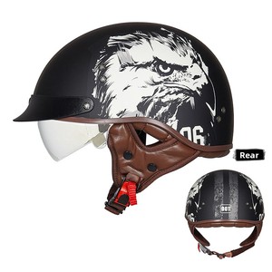 DOT ABS Casco DE SEGURIDAD Hombres Mujeres Retro Personalidad Media cara Scooter Vehículo eléctrico Compatible Cuatro estaciones Uso Nueva condición - Product Image 1