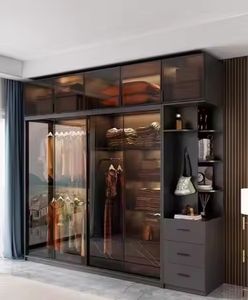 Designed Minimalist Storage Cabinet <b>Wood</b> <b>Wardrobe</b> High End Design <b>Wardrobe</b> With Led Light and 5 Door - Product Image 6