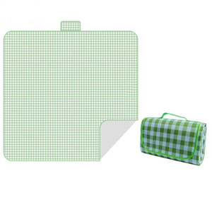 <b>Foldable</b> Outdoor Picnic Mat With Leaf Pattern Yellow Green Rectangle Portable <b>Beach</b> Mat For 1-2 Person Camping Use - Product Image 4