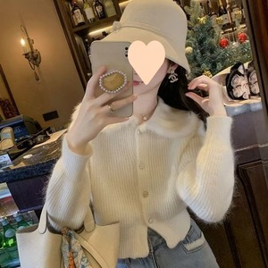 Spot marchandises femmes pull élégant confortable mode Cardigan femmes col rabattu lanterne manches femmes Cardigan - Product Image 4