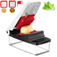 Eenvoudige Dicer Mini voor thuisgebruik, van roestvrij staal, metaal en kunststof, voor het snijden, hakken en raspen van groenten, kaas, vlees en aardappelen.