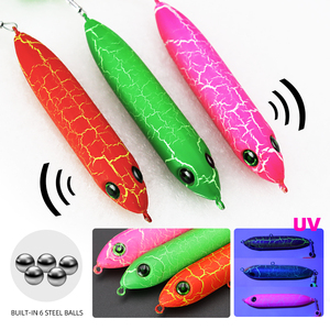 Seacrazy nouveau B5 éclairage enduit poisson-chat plate-forme 100mm 5.16in 13.2g crayon <span class=keywords><strong>Popper</strong></span> leurre artificiel dur appât W lumineux cercle crochets - Product Image 4