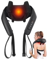Masajeador 3D para Hombros, Cuello y Espalda con Función de Calor, Estimulador Muscular de Tejido Profundo y Acupuntura Corporal, Regalo para Oficina o Vacaciones