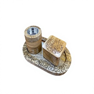 Newest Design Wooden Incense Burner Set With Box And Tray Greatest Quality <b>Bakhoor</b> <b>Oud</b> Burner For Wedding Party Use - Product Image 1