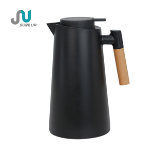 Carafe <span class=keywords><strong>isotherme</strong></span> sous vide 1,0 L, doublure en verre rose, poignée en <span class=keywords><strong>bois</strong></span>, maintien au chaud et au froid pendant 48h, <span class=keywords><strong>pichet</strong></span> à eau isolé pour la maison - Product Image 2