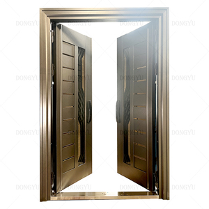 Puerta de Entrada Exterior de Acero Inoxidable Personalizada de Fábrica, Diseño de Lujo, Resistente a la Corrosión e Ignífuga, en Oferta - Product Image 6
