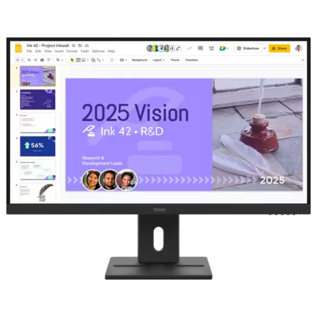 ThinkVision E27Q-40 27-inch QHD 100Hz IPS WLED Monitor 99% SRGB 3-Year Warranty Professional Design Desktop Business Use