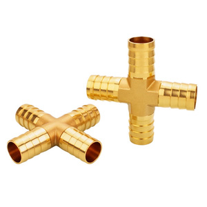 All-Copper Cross Four-Way Connector 4-19mm Durable Corrosion Resistant <b>Garden</b> Hose Fitting Standard Type Bulk Hose Use - Product Image 1