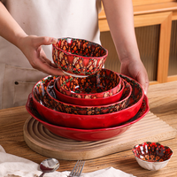 Service de table en porcelaine coloré de style bohème, motif végétal, compatible micro-ondes, kit de 4 tasses, utilisation domestique