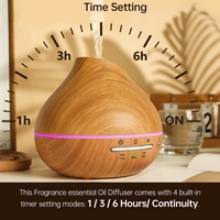 Humidificateur d'air portable mini 300 ml grande capacité, diffuseur d'huiles essentielles ultrasonique de table avec minuterie, lumière 7 couleurs pour chambre et bureau