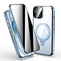 Coque de téléphone magnétique antichoc à design entièrement enveloppant à 360 degrés, usinée CNC, pour iPhone 14-17
