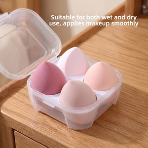 Lot de 4 <span class=keywords><strong>éponge</strong></span>s de <span class=keywords><strong>maquillage</strong></span> pour le visage - Super douces, forme ovale, faciles à utiliser, utilisation sèche et humide, texture fine - Product Image 3