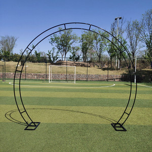 Arc circulaire grand <span class=keywords><strong>ballon</strong></span> rond arc <span class=keywords><strong>noir</strong></span> or métal toile <span class=keywords><strong>de</strong></span> fond mariages toile <span class=keywords><strong>de</strong></span> fond mariage fleur arc - Product Image 1