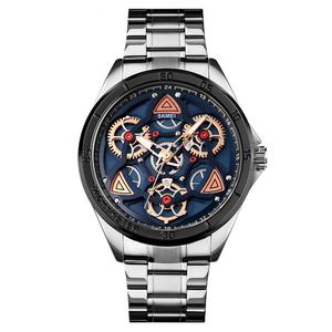 Montre mécanique à quartz Skmei 1678 pour homme, boîtier en alliage de 47 mm, cadran en verre à engrenages creux, cadeau de mode d'affaires personnalisé, pointeur - Product Image 4