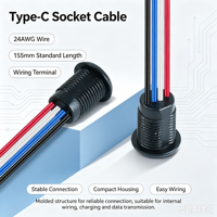 Connecteur USB-C femelle rond LN-006 M11 pour panneau, pour boîtier électronique DIY, entrée d'alimentation et transmission de signal