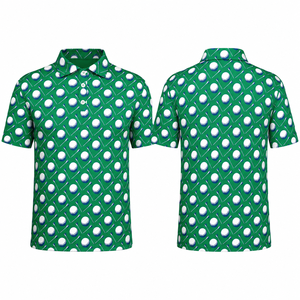Camiseta Polo Personalizada con Estampado de Pelota de Golf y Tee para Hombre, de Secado Rápido, Elástica, OEM, ODM, Fabricante de Ropa de Golf de Marca Privada - Product Image 4