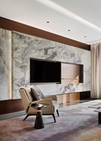 Marbre blanc Picasso |   Pierre décorative de luxe texturée gris encre polie pour murs/sols/comptoirs/hôtels/villas et espaces artistiques