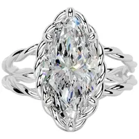 Bague en argent sterling 925 MUSHAN personnalisée avec moissanite couleur D VVS, accessoires de luxe nobles en argent sterling 925 et diamants