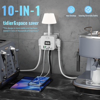 Multiprise avec 5 ports USB et lumière chaude/froide, prise européenne, pour hôtel, chambre, vente en gros, modèle personnalisé B2B, service OEM
