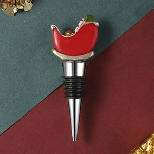 Resin Christmas Sleigh <b>Wine</b> Stopper Red <b>Wine</b> <b>Bottle</b> Sealer Holiday Gift Party Decor - Product Image 4