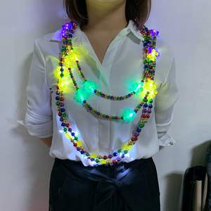 Collar de Cuentas LED Brillantes de Colores Personalizados para Eventos y Fiestas, Estilo <span class=keywords><strong>Mardi</strong></span> <span class=keywords><strong>Gras</strong></span>, OEM - Product Image 3