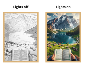 Miraclelamp - Tableau Musulman LED 4D, <span class=keywords><strong>Coran</strong></span>, Cadre en Bois la Mecque, Images 4D Veilleuse, Lumières Photo Décoratives, Cadeaux Islamiques - Product Image 4